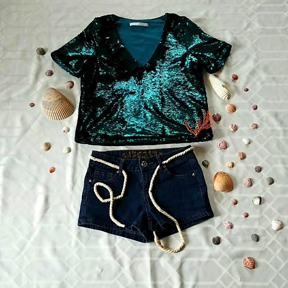 Zara Mermaid Sequin Top